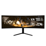 Arozzi Nova 49" Monitor Gaming Curvo VA DQHD 5120×1440, 165 Hz, 1 ms, FreeSync, HDR, USB-C 65W, Ultrapanorámico, Altavoces Integrados – Negro
