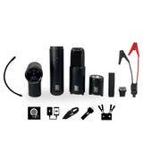 OMP Meccanica 5 EN 1 Kit Portátil Multi-Función Sin Cable – Arrancador de coche, Compresor de Aire, Aspiradora, Linterna y Power Bank – Compacto y Esencial para Asistencia en Carretera con Estuche