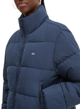 Tommy Jeans Cazadora Acolchada Mujer Cropped Essential Puffer Corta, Azul (Dark Night Navy), XL