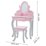 Fantasy Fields Teamson Kids 'Rapunzel' Tocador Rosa de Madera con Espejo y Taburete TD-12851A