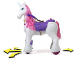 FEBER, My Lovely Unicorn con Melena Rosa, Mascota electrónica y vehículo de batería 12 V (Famosa 800011603), Blanco