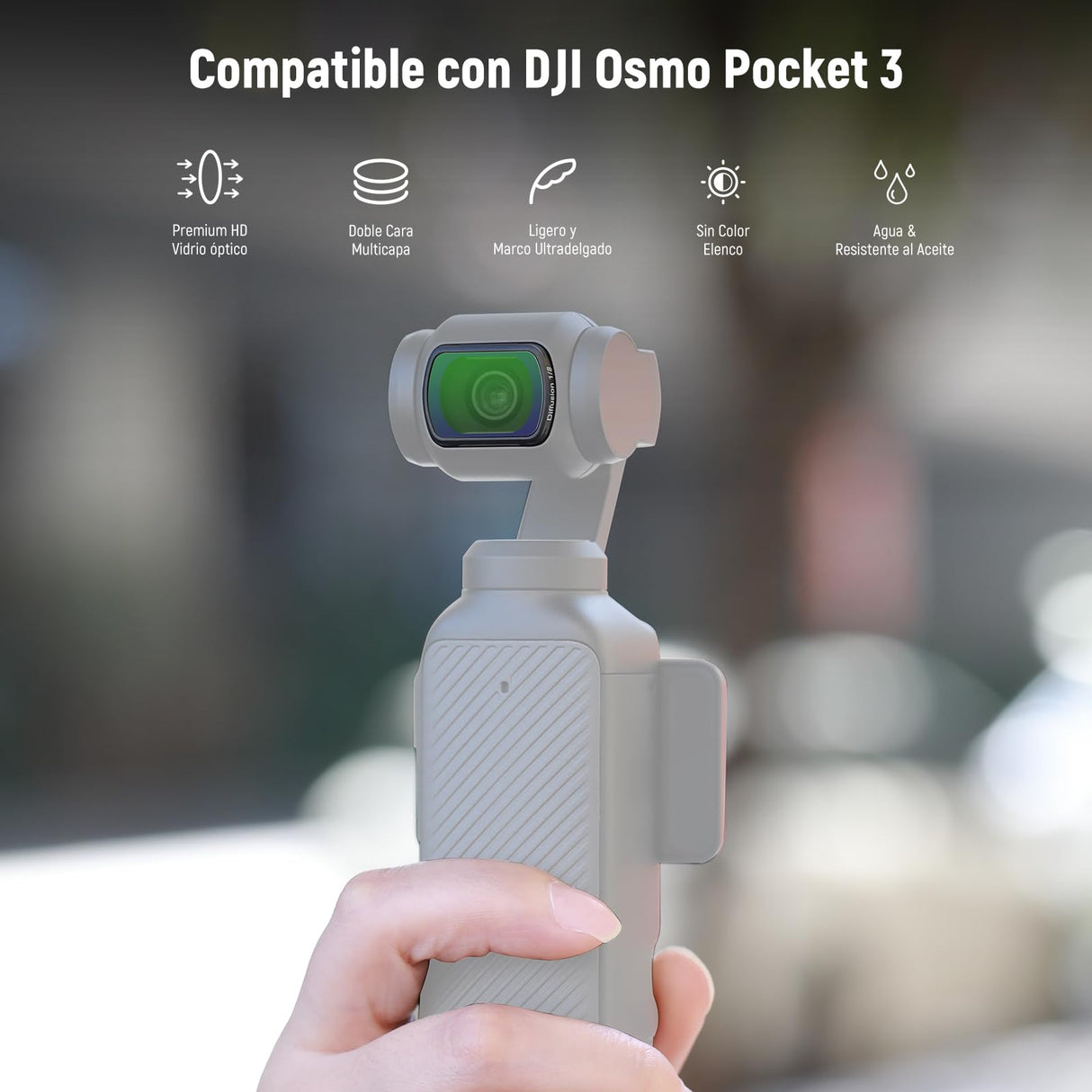 NEEWER Juego de 16 Filtros para Pocket 3, ND8 ND16 ND32 ND64 ND128 ND256 ND1000 ND8/PL ND16/PL ND32/PL ND64/PL Difusión Negra 1/4 1/8 Contaminación Luz UV CPL Compatible con DJI Osmo Pocket 3, FL-B06