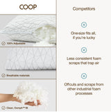 Coop Home Goods Almohada Corporal de Espuma viscoelástica triturada de 20 x 54 Pulgadas con Funda de Mezcla de poliéster y rayón de Viscosa derivada de bambú
