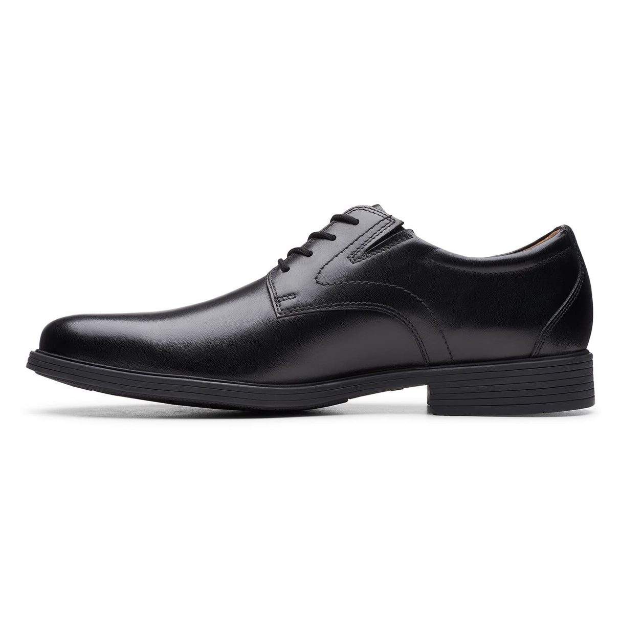 Clarks Whiddon Plain, Oxford Plano Hombre, Piel Negra, 49.5 EU