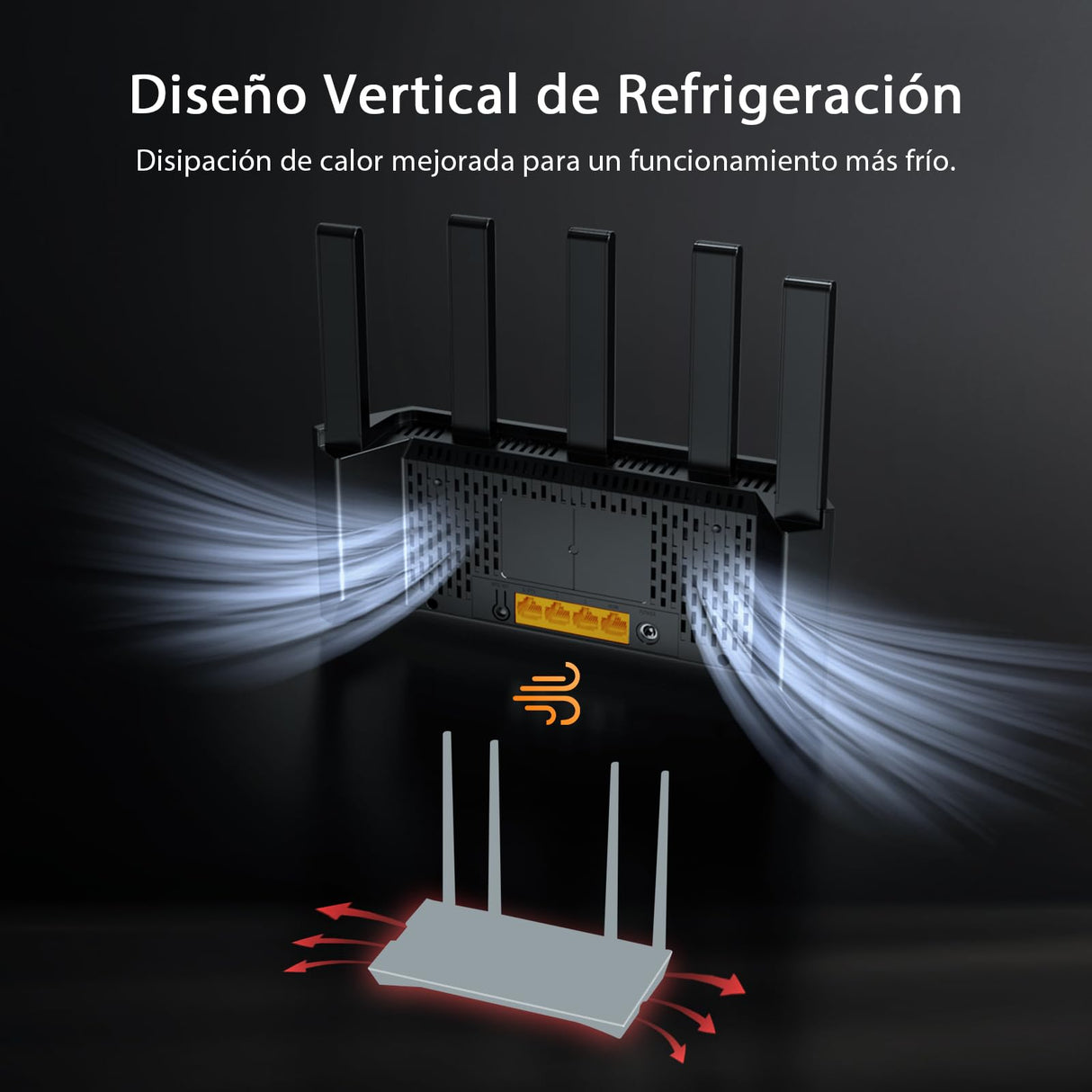 Tenda Router WiFi 7 BE5100 de Doble Banda, WiFi Mesh, 1 Puerto de 2,5 Gbps + 3 Puertos WAN/LAN Gigabit, 5 Antenas Verticales, Tecnología MLO, 4K-QAM, Gaming VR/AR, NFC, Compatible con VPN
