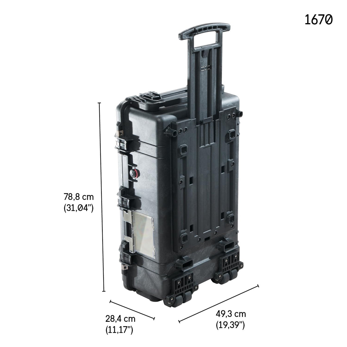PELI 1670 Caja estanca con Ruedas para Transporte de Equipos electrónicos y fotográficos, IP67 Impermeable al Polvo y Agua, 126L Capacidad, Fabricada en EE.UU., con Espuma Personalizable, Color n70L