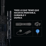 OLIGHT Odin Linterna Táctica Con Batería Recargable Diseñada Profesionalmente 2000 Lúmenes 300 Metros Potente Actividades Deportivas(Negro)