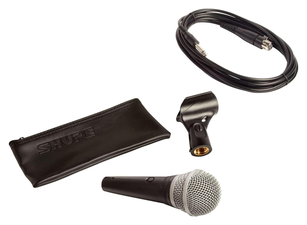 Shure PGA48-QTR Micrófono dinámico, portátil para Voces con patrón de recolección de cardioides, Interruptor de Encendido/Apagado, Conector XLR de 3 Pines, Cable de 15 XLR a QTR