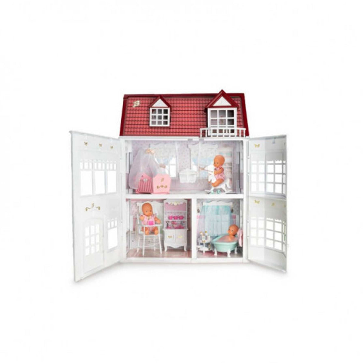 los Barriguitas - Set casita de muñecas para bebés clásicos con Muchas Habitaciones, Muebles y Accesorios de Juego - Para niños a Partir de 3 años, Famosa (700017220)