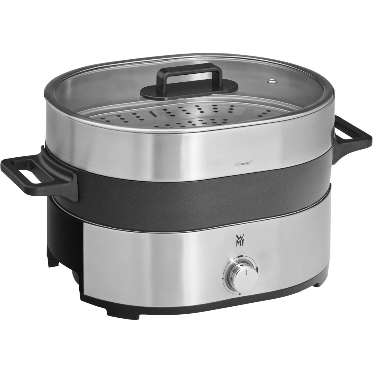 WMF Lono Hot Pot & Steamer, olla eléctrica versátil 1750 W, Negro, Acabados de Acero Inoxidable de Cromargan