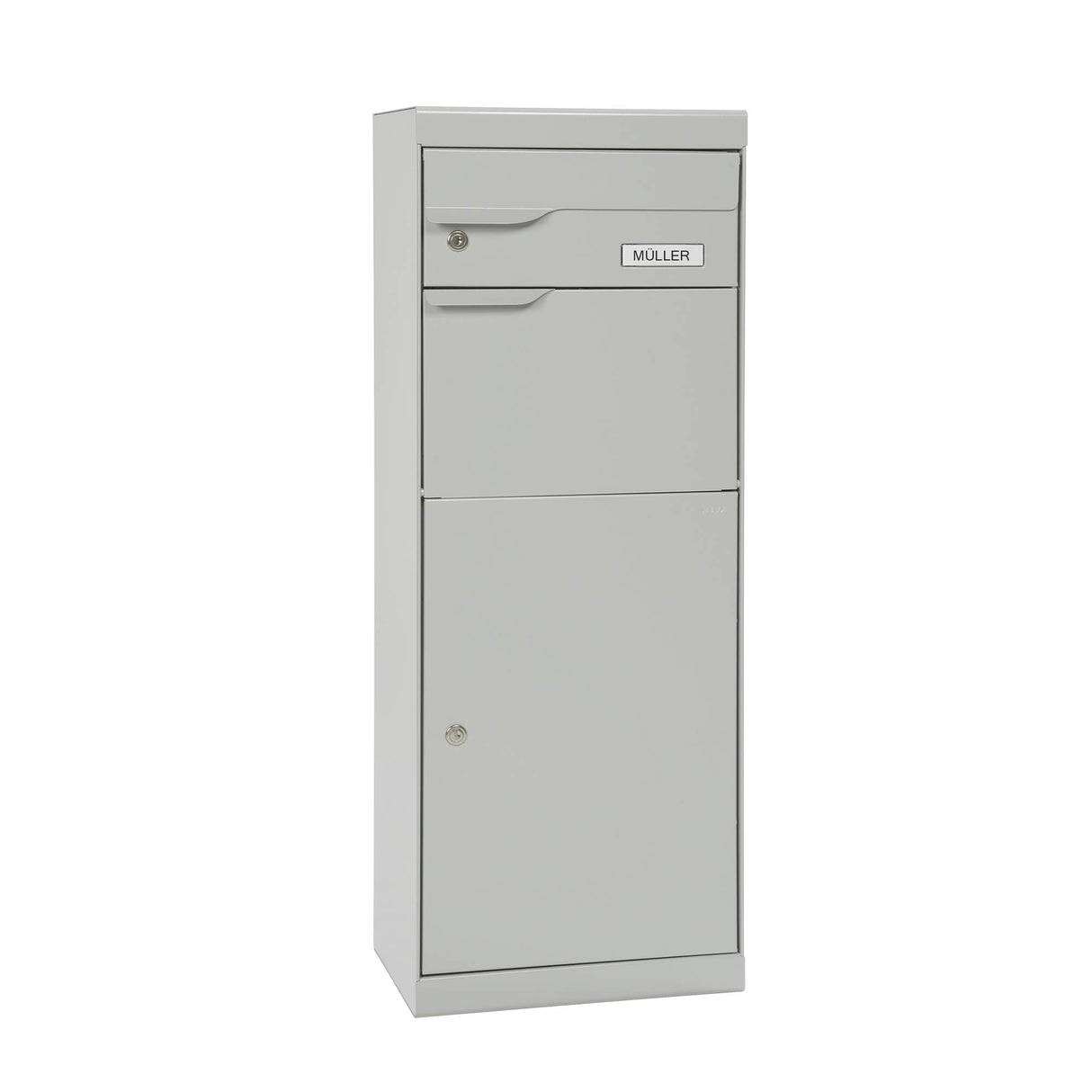 MEFA 771031M Paquetes ETNA 771 con Placa para Nombre-(Color Aluminio Blanco, buzón con Cerradura, 1094 x 402 x 305 mm)