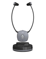 Meliconi Auriculares de TV Easy Audio inalámbricos Digital, Modelo esteto con Entrada óptica, micrófono Ambiente, Volumen Ajustable, Base de Carga, Alcance de 20 m, Audio equilibrado para TV