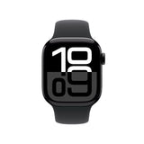 Apple Watch Series 10 GPS Smartwatch con Caja de Aluminio Negro Brillante de 42 mm y Correa Deportiva Negro - Talla S/M. Monitor de entreno, App ECG, Pantalla Retina Siempre Activa