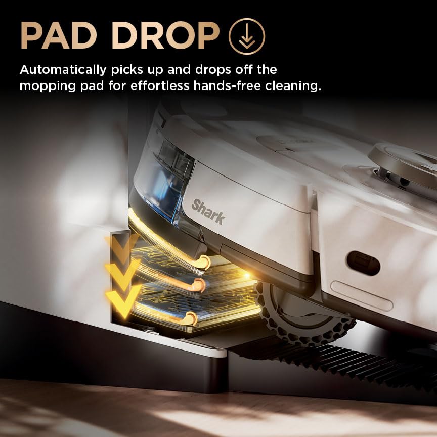 SHARK PowerDetect Robot Aspirador 2 en 1 y mopa, NeverTouch Pro 60 días autovacía, Auto-Recarga y autolimpiante Robot Aspirador con navegación 3D y LiDAR, NeverStuck Obstáculo Bypass, WiFi/App/Alexa,