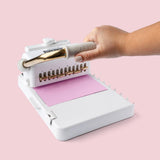 WRMK 60001185 Universal Cinch Máquina de encuadernación profesional, 20 tipos de encuadernaciones, guía de calibración y regla de centrado, blanco y dorado