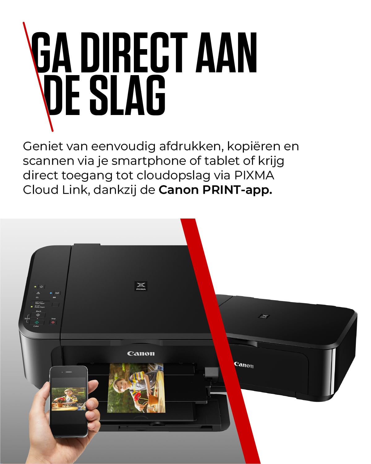 Canon Pixma MG3650S Impresora Multifunción 3 en 1, Sistema de Inyección de Tinta, Impresión, Escaneo y Copia, WiFi, Impresión a Doble Cara, Cartuchos Fine, Alimentación de Papel Frontal, Negro