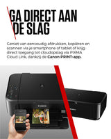 Canon Pixma MG3650S Impresora Multifunción 3 en 1, Sistema de Inyección de Tinta, Impresión, Escaneo y Copia, WiFi, Impresión a Doble Cara, Cartuchos Fine, Alimentación de Papel Frontal, Negro