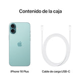 Apple iPhone 16 Plus (512 GB) - Turquesa + Funda Transparente con MagSafe