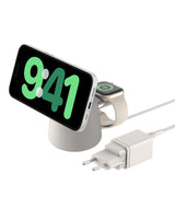 Belkin BoostCharge Pro Cargador MagSafe 2 en 1 con MagSafe de 15 W, Cargador inalámbrico, MagSafe Stand con Carga rápida para iPhone 16, 15, 14, 13 y 12, AirPods y Otros Dispositivos con MagSafe