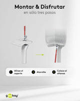 goobay Soporte para Altavoces Sonos Era 300, Capacidad de Carga de 5 K, gestión de Cables, 71,5 cm de Altura, Blanco, 71985