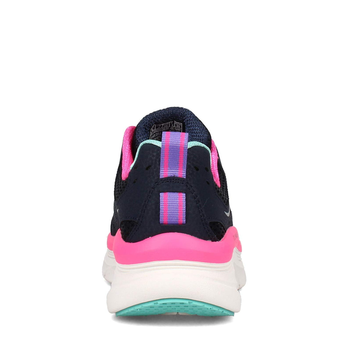 Skechers D'lux Walker Infinite Motion, Zapatillas Mujer, Navy Silver Leather Pink Mesh White Tri, 40 EU