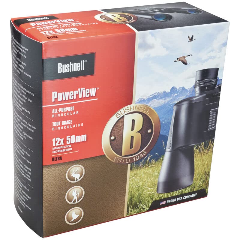 Bushnell 12x50mm PowerView - Prismático, negro