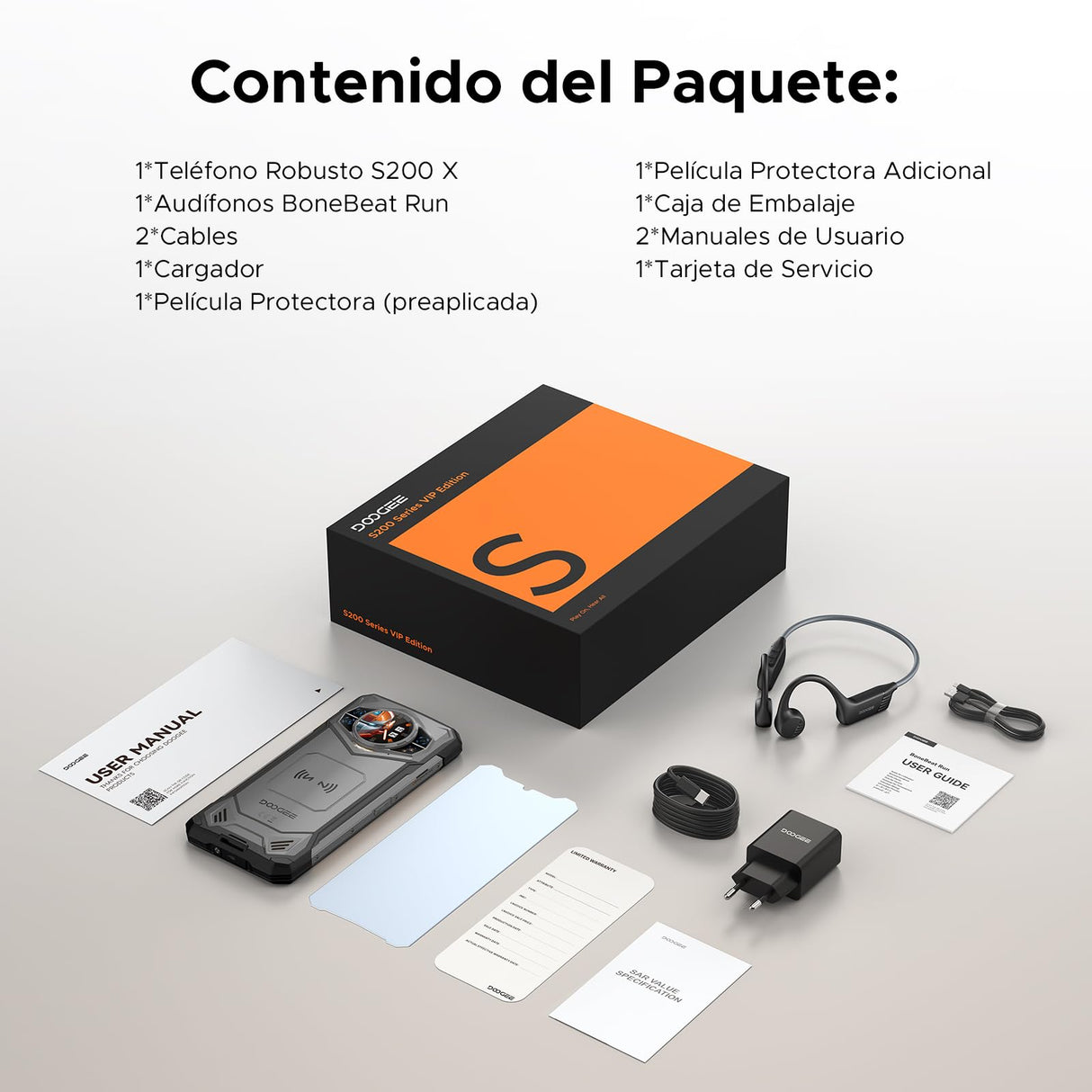 DOOGEE S200 X 5G - Teléfono móvil para Exteriores Android 16 con Auriculares, 48 GB + 512 GB (2 TB) para Exteriores, 10100 mAh, 6,72 Pulgadas FHD+ 120 Hz, 100 MP + 1,32 Pulgadas AMOLED Pantalla