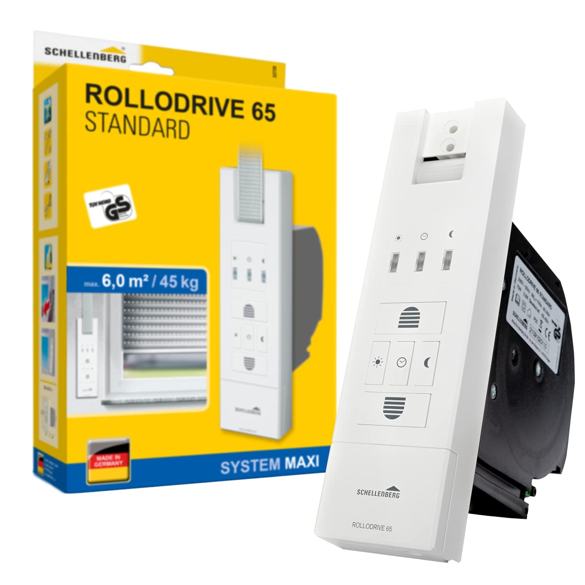 Schellenberg 22726 Rollodrive 65 Standard, Motor eléctrico para Cintas de persianas con Temporizador automático