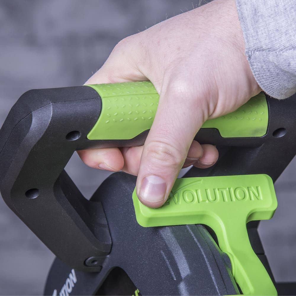 Evolution Power Tools F255SMS Sierra ingletadora deslizante multimaterial, Corta acero dulce, aluminio, plástico, madera con clavos incrustados, 255 mm (230V)