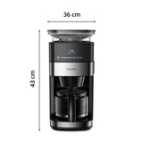 Krups Grind and Brew KM8328 cafetera de filtro con molinillo, 1.25 L, 10 - 15 tazas, cafetera automática, molinillo cónico, café en grano, café molido, panel de control digital LED