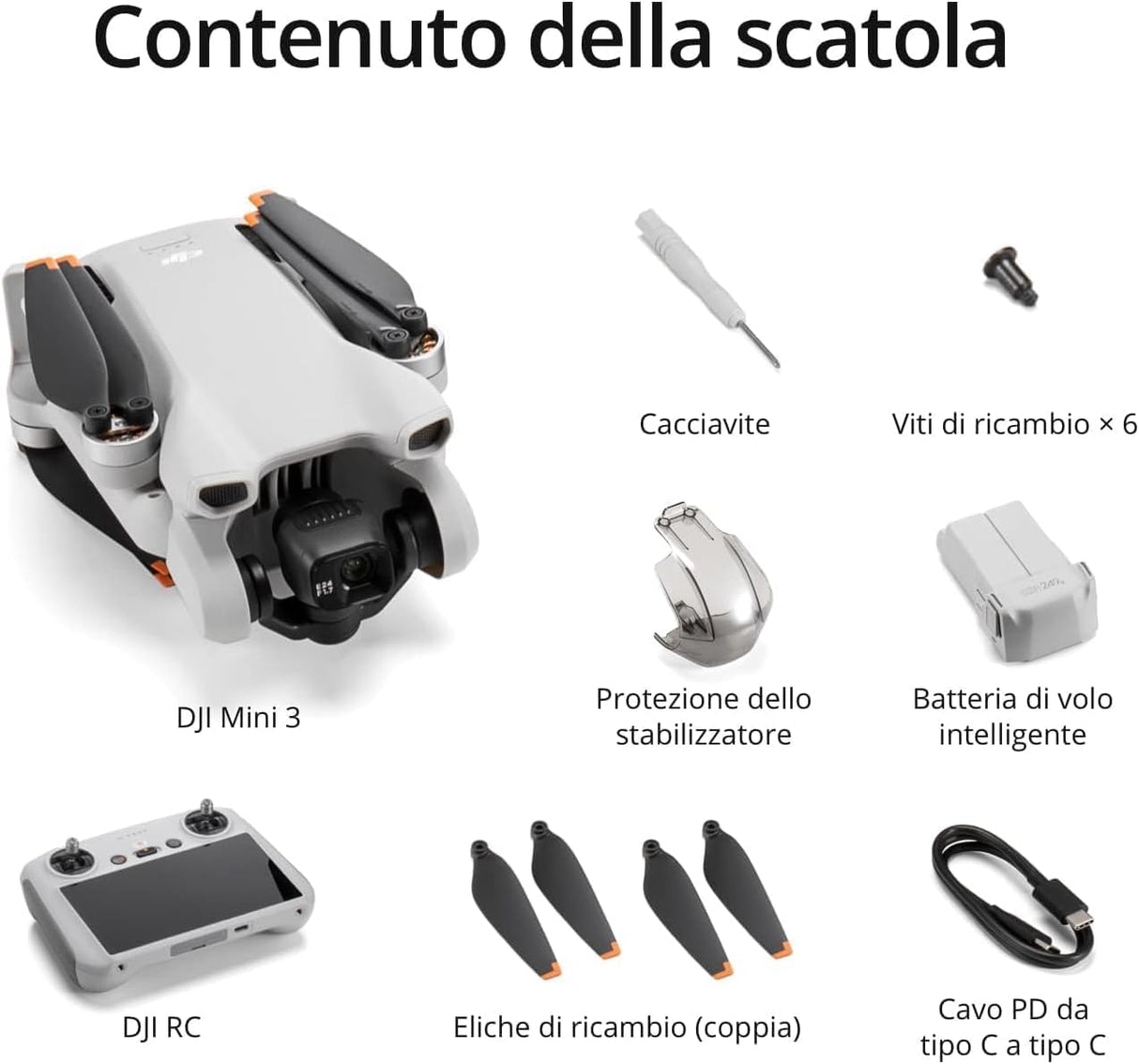 DJI Mini 3 Bundle - Mini-caméra-drone léger et pliable avec vidéo 4K HDR, 38 min de vol, véritables prises de vue verticales et fonctions intelligentes, C0,Avec tablier (Mini 3 (DJI RC)(C0))