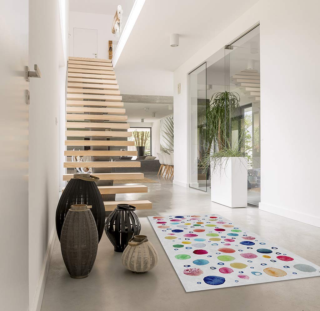 Vilber Kids Dots Alfombra, Vinilo, Multicolor
