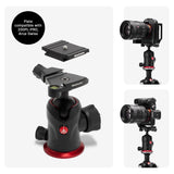 Manfrotto 290XTRA Trípode Cámara Aluminio con Rótula 496, 3 Secciones, 4 Ángulos, Cierres Rápidos, Placa Arca-Swiss, 10 kg, Bolsa, para DSLR, Cámaras sin Espejo y Compactas