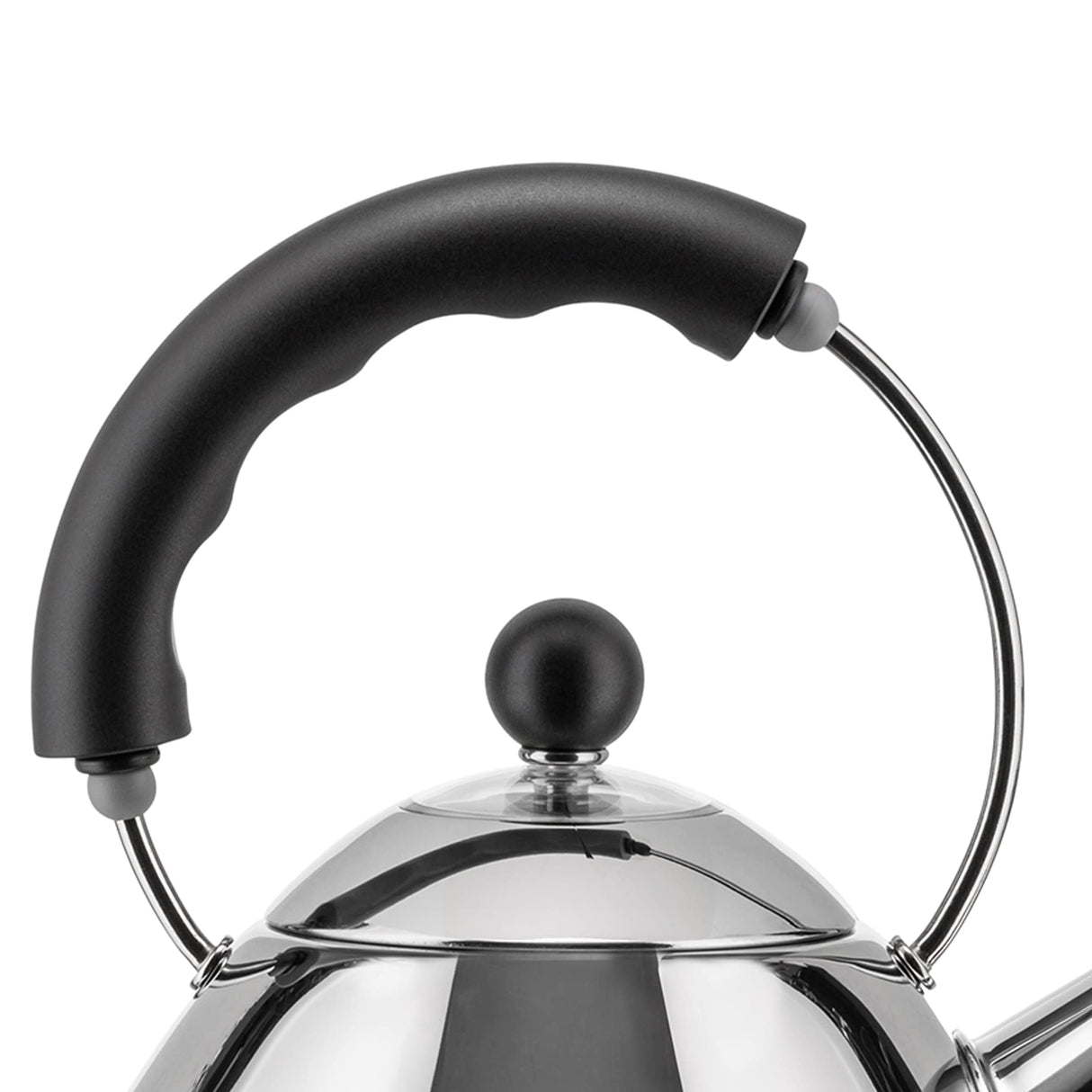Alessi MG32 AZ - Hervidor de agua eléctrico e inalámbrico, acero inoxidable y mango de poliamida, color negro