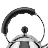 Alessi MG32 AZ - Hervidor de agua eléctrico e inalámbrico, acero inoxidable y mango de poliamida, color negro