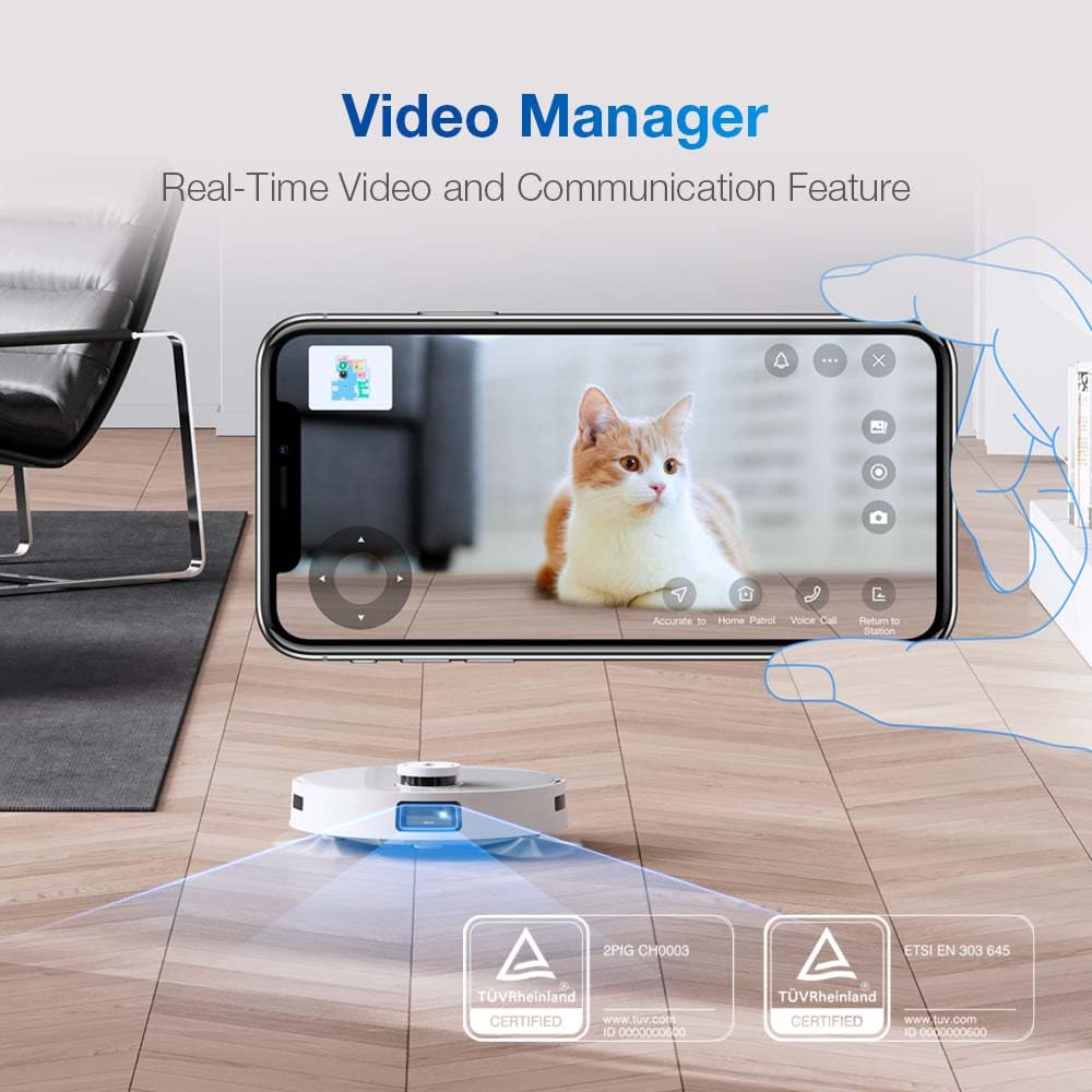 ECOVACS DEEBOT T10, Robot Aspirador con Mopas vibratorias (OZMO Pro 3.0), 3000Pa, reconocimiento de obstáculos con IA (AIVI 3.0), mapeo 3D, batería de 5200 mAh, Asistente de Voz YIKO