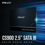 PNY CS900-2 TB - 2.5" Internos SSD - SATA 6Gb/s - 2.5" - Interno - 550 MB/s Lectura - 530 MB/s Escritura - 3D NAND