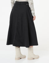 Love Moschino Canvas with Patch Pockets Falda Midi con Bolsillos de Parche, Black, 42 De Las Mujeres