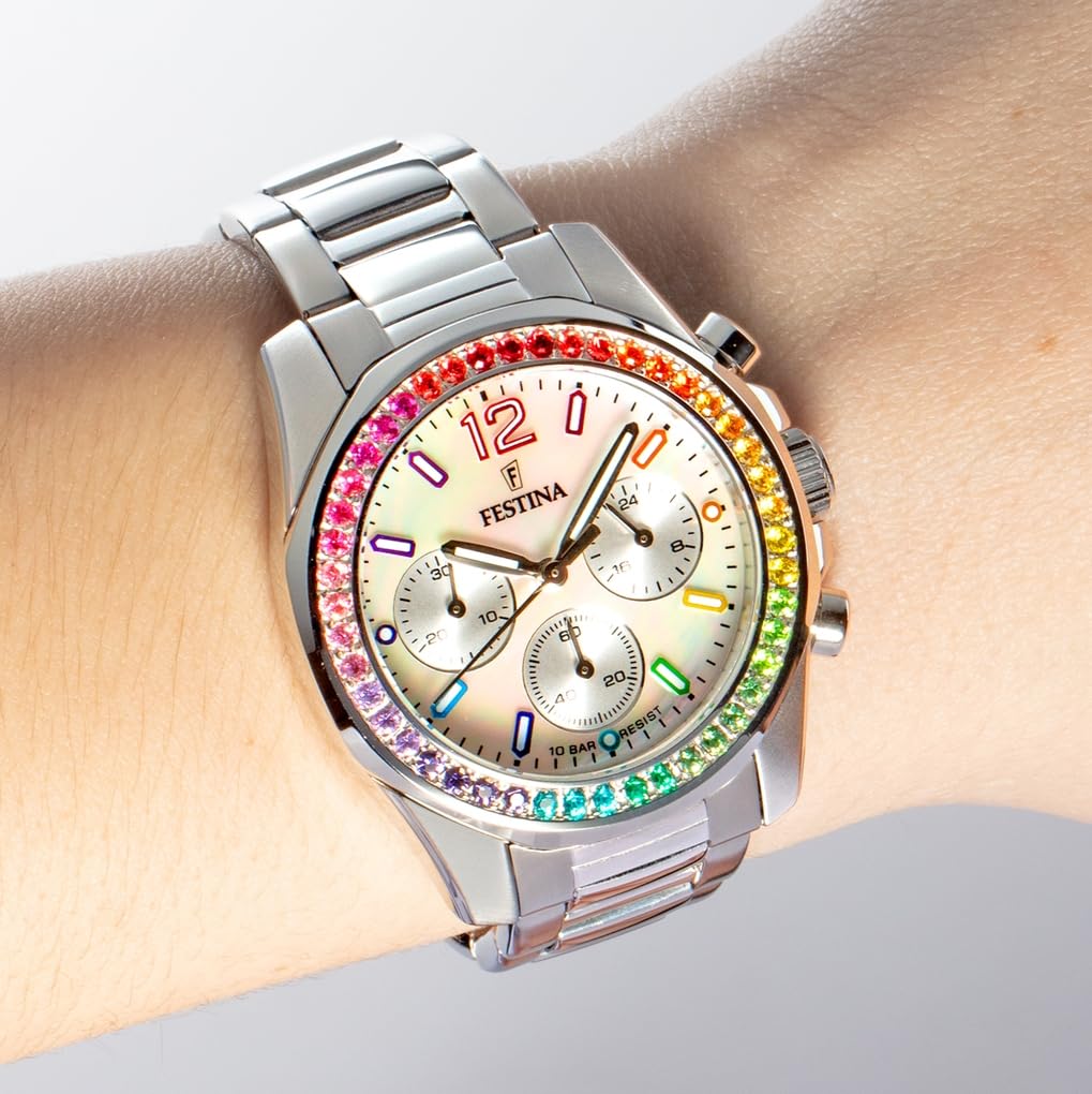 Festina Reloj Mujer F20606/2 Boyfriend Caja de Acero Inoxidable 316l Plateado Correa de Acero Inoxidable 316l Plateado