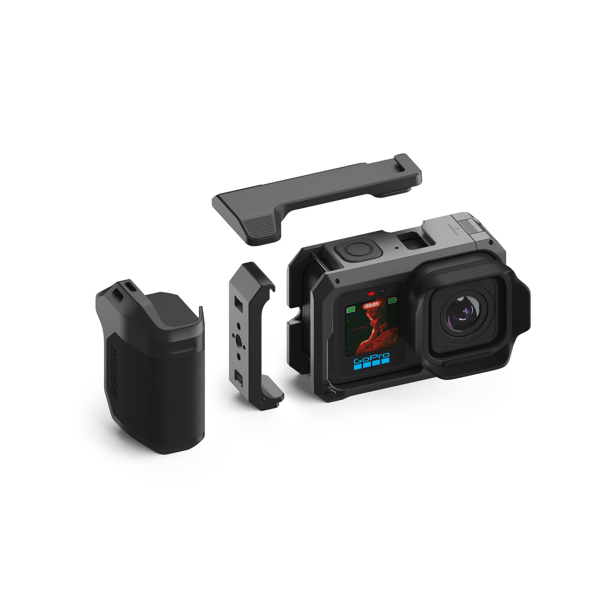 GoPro Mission 1 Pro Grip Edition - Incluye cámara Mission 1 Pro, empuñadura compacta, batería Enduro 2, Estuche de Transporte y Parasol Desmontable