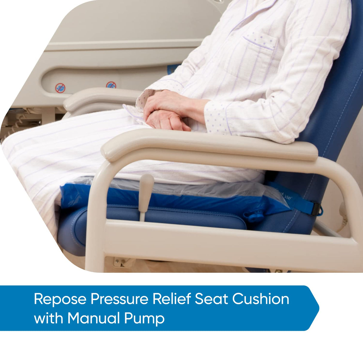 Repose - Cojín de Asiento de Alivio de presión con Bomba Manual - Cojín de presión Inflable para Silla o Silla de Ruedas - Ayuda en la prevención de úlceras por presión y úlceras por presión