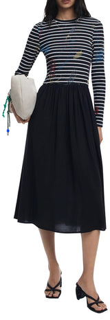 Desigual Vest_Raya_HIBRIDA Casual Dress, Negro, M Women's