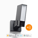 Netatmo Cámara de Vigilancia Exterior Sirena 105 dB y Foco 12W, Video HD, Detección Avanzada de Personas, Animales y Vehículos, Visión Nocturna, Almacenamiento Local Gratis - NOC-S-AMZ