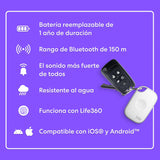 Tile by Life360 Pro - Localizador Bluetooth Potente, localizador de Llaves y localizador de Objetos para Llaves, Bolsos y Mucho más. Compatible con iOS y Android. Paquete de 4 (Negro/Blanco)