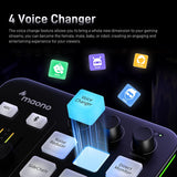 MAONO Mezclador de audio para juegos, interfaz de audio con preamplificador profesional, RGB, Bluetooth, alimentación fantasma de 48 V para transmisión en vivo, podcasting, creación de contenido,
