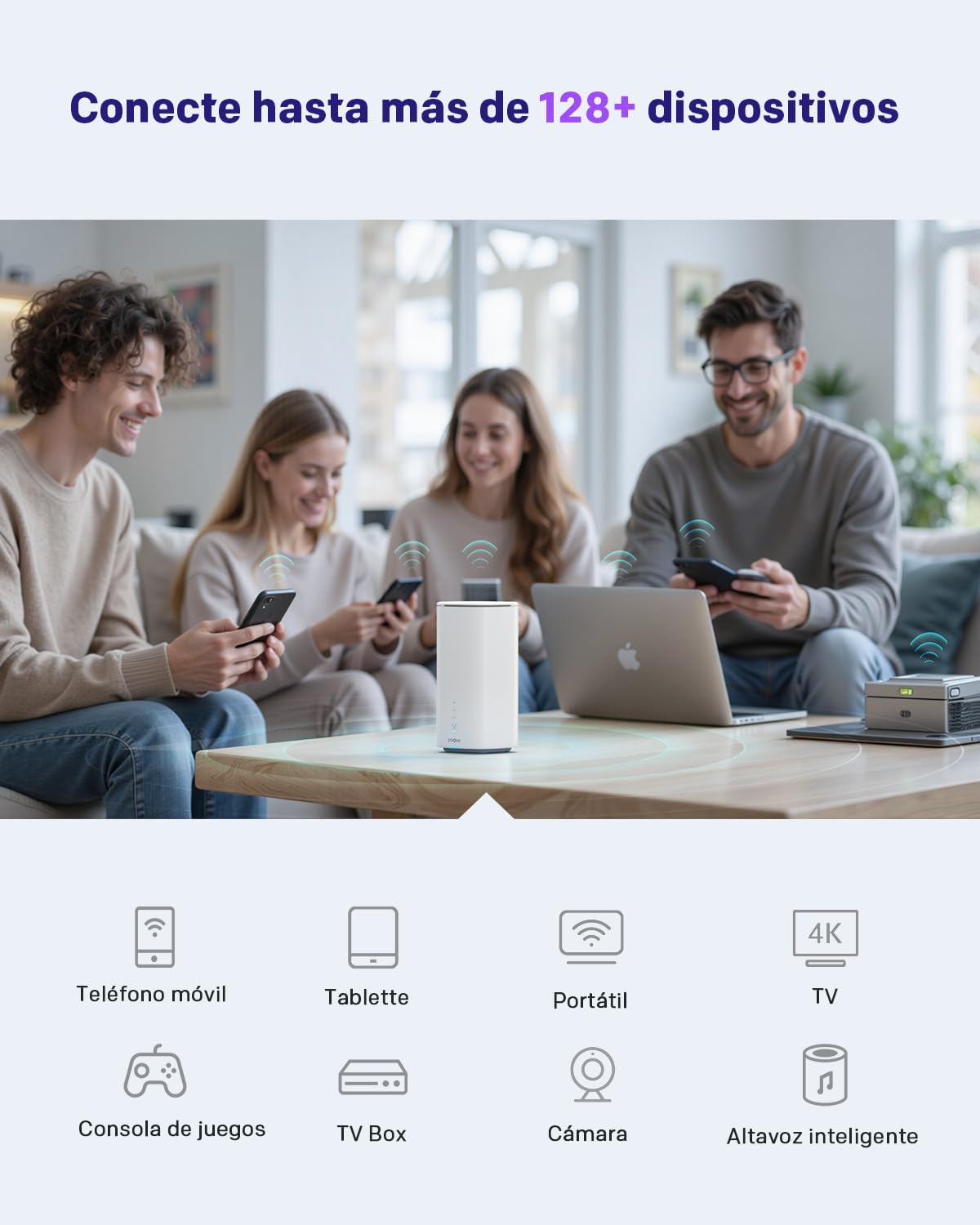 STRONG Router 5G SIM WiFi 6 AX3000 CPE, hasta 3.2 Gbps, 2.5GE WAN/LAN & 1GE LAN, RJ11 VoIP/VoNR, Compatible con Mesh, Chipset Qualcomm (5GROUTERAX3000)
