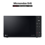 LG MH7235GPS - Microondas con Grill 2 en 1, 32L, Smart Inverter 1200 W, Panel Táctil y Giratorio, Cocina Rápida y Uniforme, Display LED, Easy Clan, Ahorro Energético, Negro
