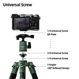 Fotopro X-Aircross 3 - Trípode de Fibra de Carbono Ultraligero para cámara de Viaje de 62 Pulgadas, Carga máxima de 22 Libras, Color Verde