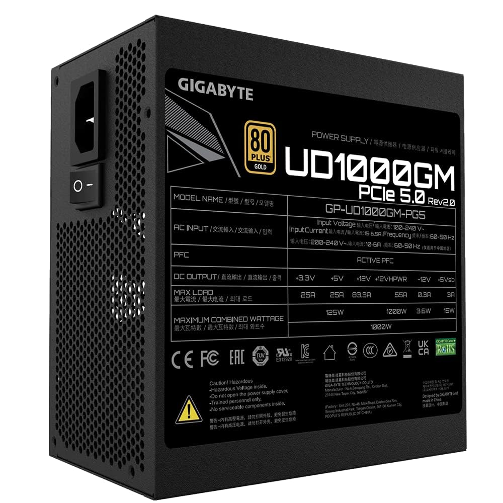 Zasilacz Gigabyte GP-UD1000GM PG5 Rev 2.0 1000W 80+
