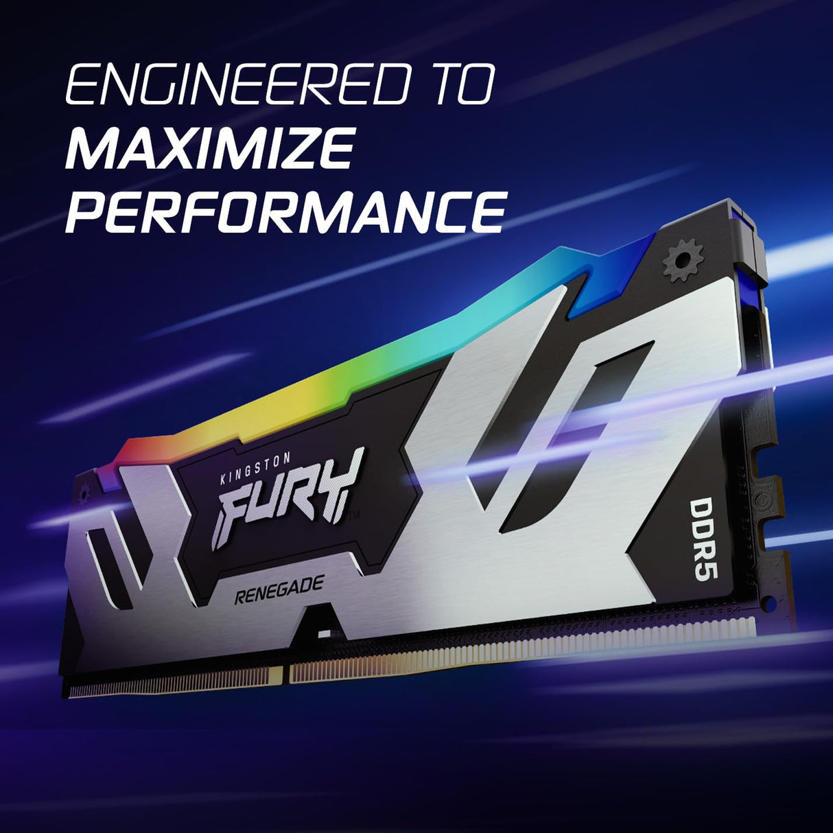 Kingston Fury Renegade DDR5 RGB 32GB 6400MT/s DDR5 CL32 DIMM Memoria gamer para Ordenadores de sobremesa Kit de 2 - KF564C32RSAK2-32